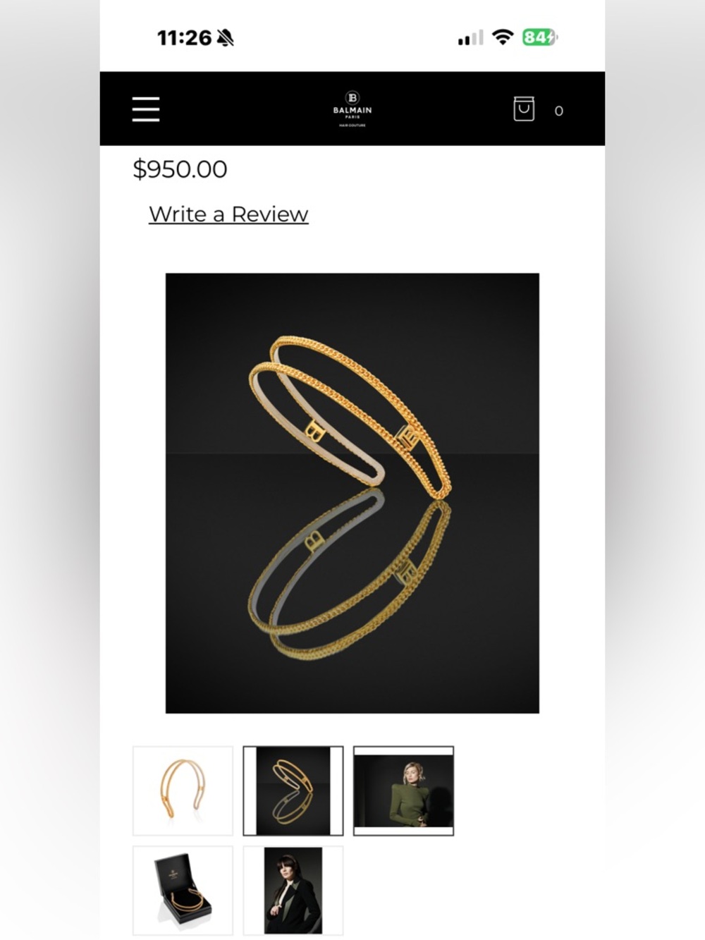 BALMAIN LIMITED EDITION GOLDEN CHAIN HEADBAND FW22